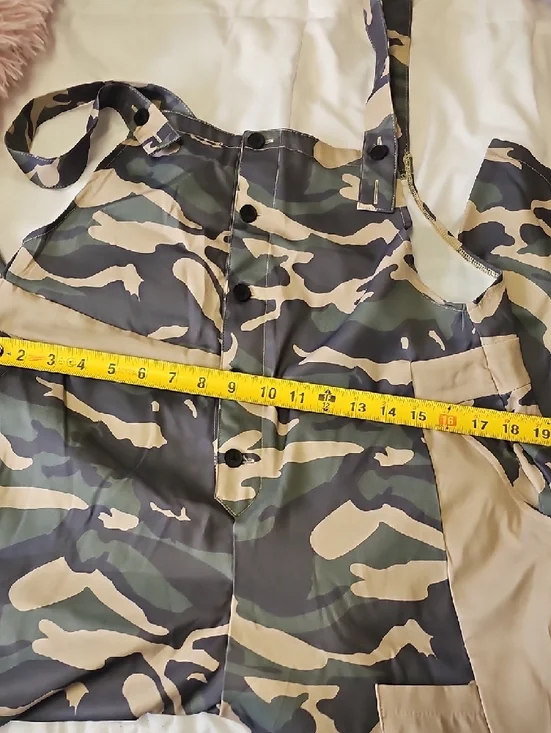Camo Button-Front Overalls - Picture 6 of 8